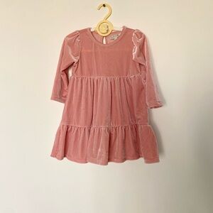 George Pink Velvet Casual Kids Dress